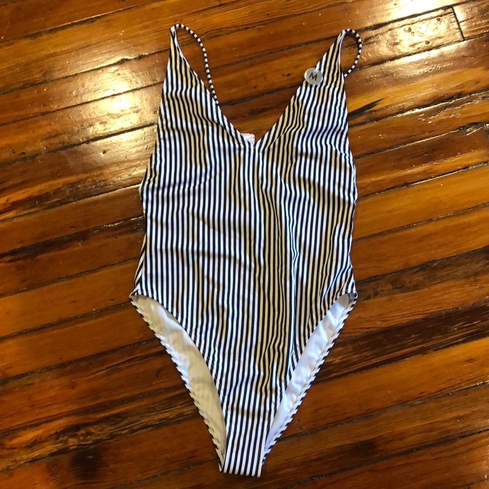 NWT Striped One Piece Bathing Suit